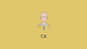 Funny Anime Pfp Saitama Yellow Wallpaper