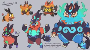 Funny Artwork Of Emboar's Pig Evolution Wallpaper