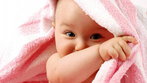 Funny Baby Hiding In A Towel Wallpaper