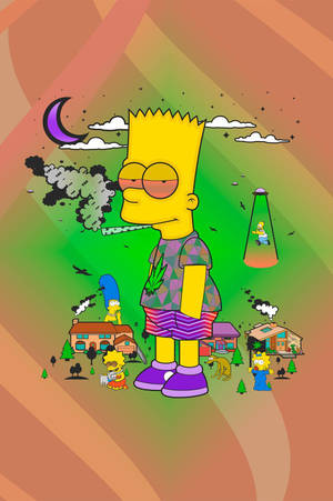 Funny Bart Simpson Weed Wallpaper