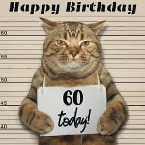 Funny Cat60th Birthday Celebration Wallpaper