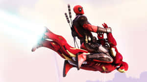 Funny Deadpool Riding On Iron Man Wallpaper