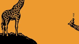 Funny Giraffe Passing Its Head On Other Side Wallpaper