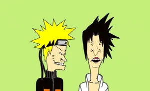 Funny Naruto And Sasuke Beavis And Butthead Art Style Wallpaper