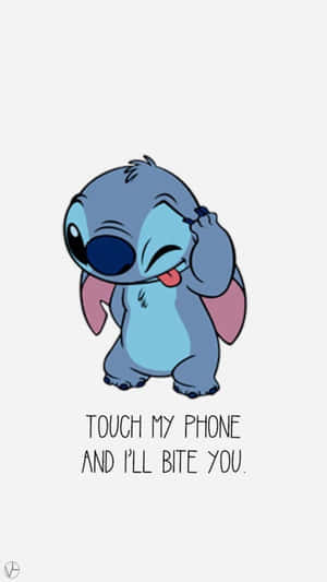 Funny Stitch Phone Warning Wallpaper