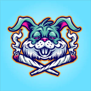 Funny Weed With Bunny Wallpaper