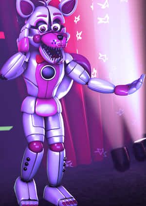 Funtime Foxy From Five Nights At Freddy's In A Vibrant Pose Wallpaper