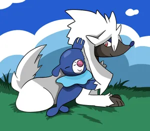 Furfrouand Popplio Friendly Playtime Wallpaper