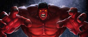 Furious Red Hulk Rage Wallpaper