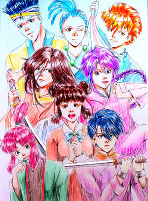 Fushigi Yuugi Characters Artwork Wallpaper