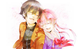 Future Diary Yuno And Yukitero Graphic Wallpaper