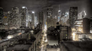 Futuristic 3d City At Night Wallpaper