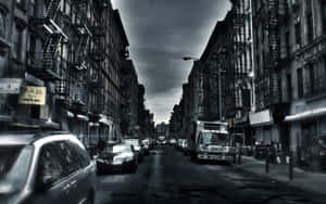 Futuristic 3d City Skyline At Night Wallpaper