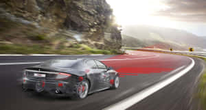 Futuristic Car Dashboard And Steering Wheel Wallpaper