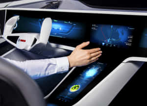 Futuristic Car Dashboard With Advanced Technology Features Wallpaper