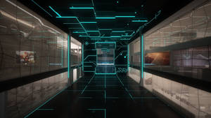 Futuristic Chamber Room Wallpaper