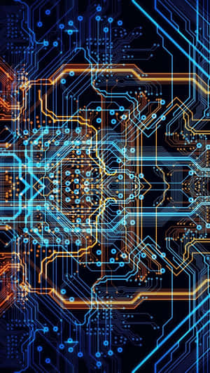 Futuristic Circuit Board Design Wallpaper