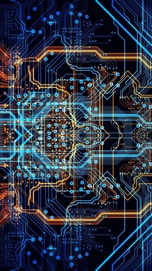 Futuristic Circuit Board Design Wallpaper