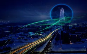 Futuristic City Night Lights Wallpaper