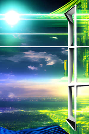 Futuristic Cityscape Window View Wallpaper