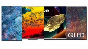 Futuristic Cityscape With Qled Display Technology Wallpaper