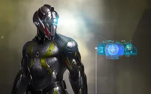 Futuristic Cyber Robot Art Wallpaper