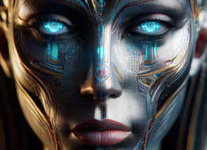 Futuristic Cybernetic Entity Wallpaper