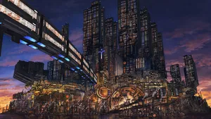 Futuristic Cyberpunk City Wallpaper