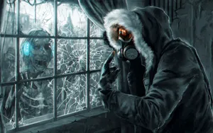 Futuristic Cyberpunk Cityscape Under Neon Lights Wallpaper