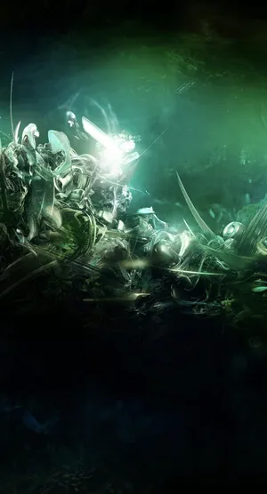 Futuristic Dark Metal Green Iphone Wallpaper