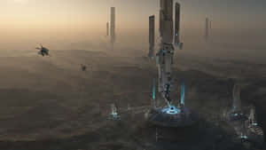 Futuristic Forerunner Architecture In The World Of Halo Wallpaper