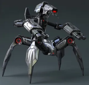 Futuristic Four-legged Droid In Action Wallpaper