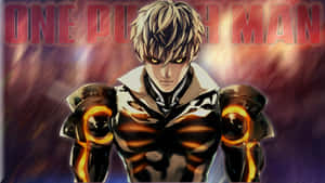 Futuristic Genos From One Punch Man In Action Wallpaper