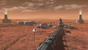 Futuristic Human Colony On Mars Wallpaper