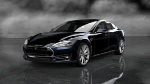 Futuristic Hybrid Car On The Road Wallpaper