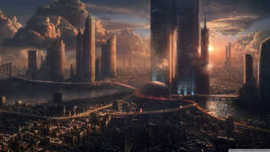 Futuristic Innovative City Wallpaper