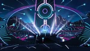 Futuristic Metaverse Virtual Arena Wallpaper