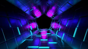 Futuristic Neon Lit Tunnel.jpg Wallpaper