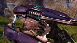 Futuristic Plasma Rifle In Action Wallpaper