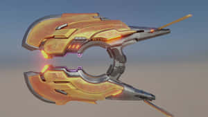 Futuristic Plasma Rifle In Action Wallpaper