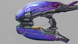 Futuristic Plasma Rifle In Action Wallpaper