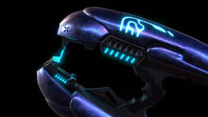 Futuristic Plasma Rifle In Action Wallpaper