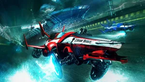 Futuristic Racing Carsin Arena Wallpaper