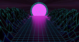 Futuristic Road In Retro Style Wallpaper