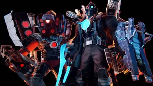 Futuristic Robot Cameramanand Crew Wallpaper