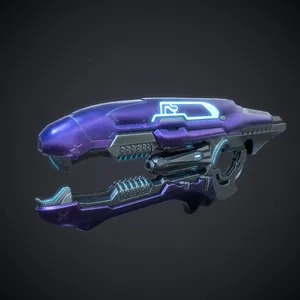 Futuristic Sci-fi Plasma Rifle In Action Wallpaper