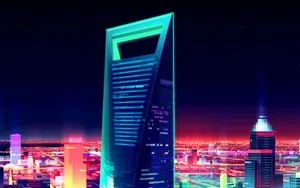 Futuristic Shanghai Digital Art Wallpaper