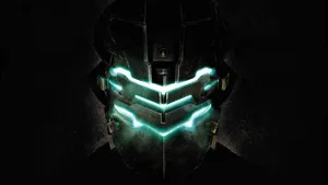 Futuristic Space Marine Helmet Glow Wallpaper