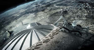 Futuristic Space Mining Operation Wallpaper