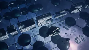 Futuristic Space Station Orbiting Earth Wallpaper